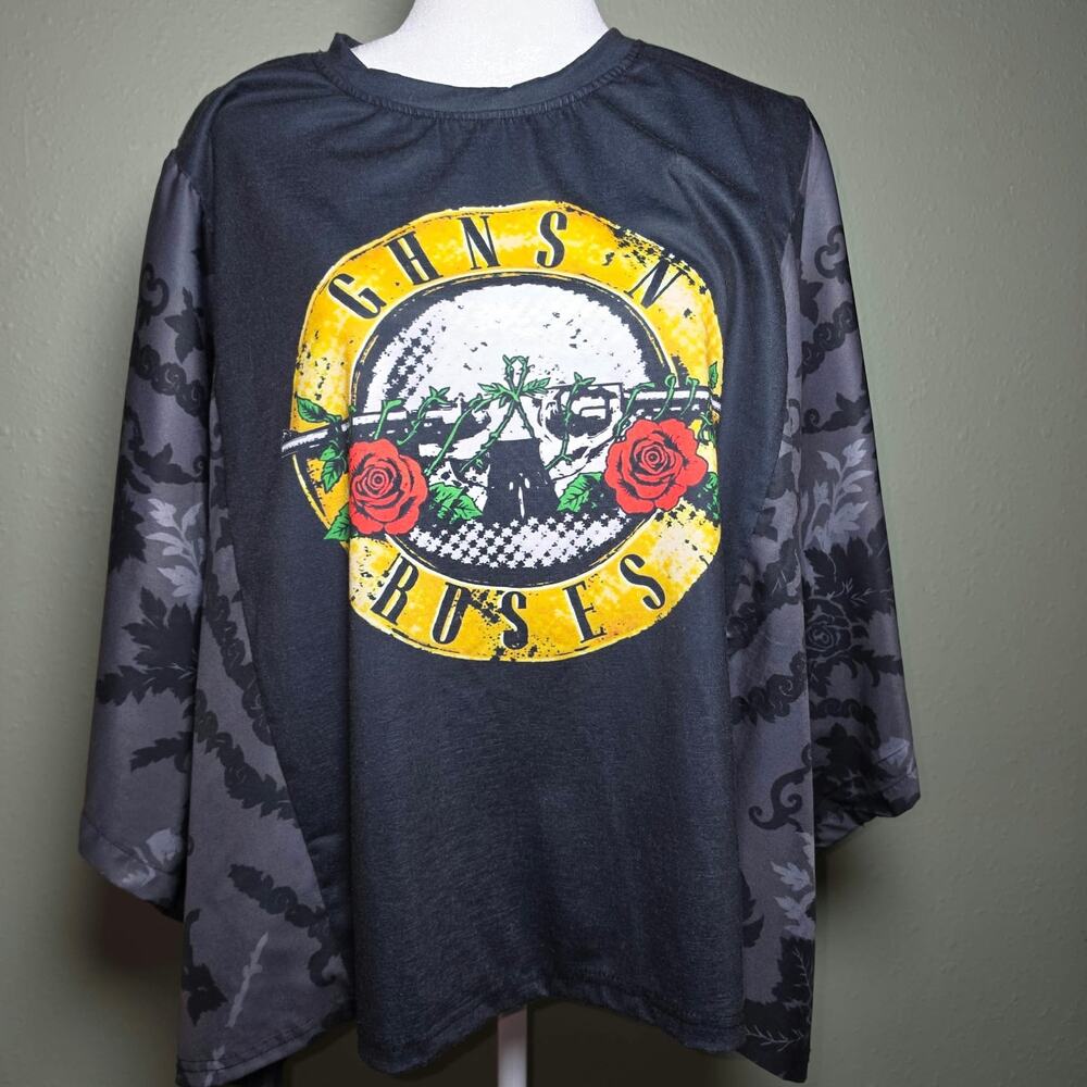 Guns N' Roses Long Sleeve Damask Floral Raglan Sleeves L